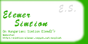 elemer simtion business card